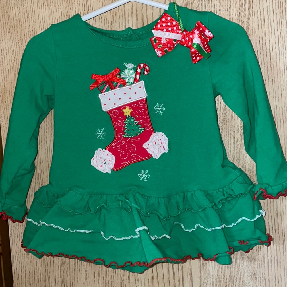 Bumble &Birdie Christmas ruffle dress